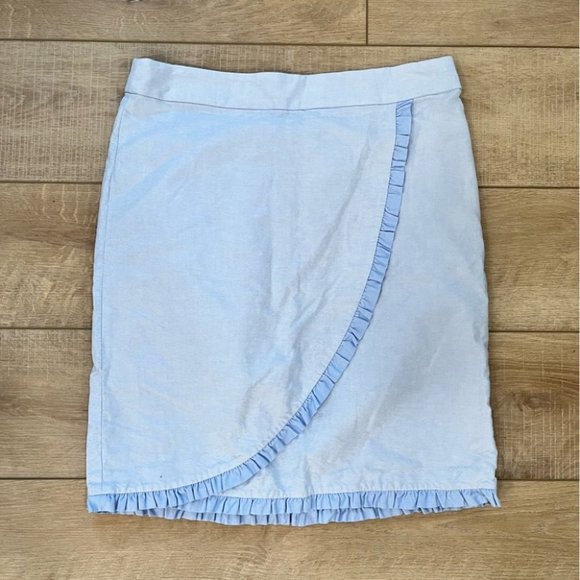 J. Crew Factory Dresses & Skirts - J. CREW FACTORY blue dress skirt with ruffle hem detail size 10